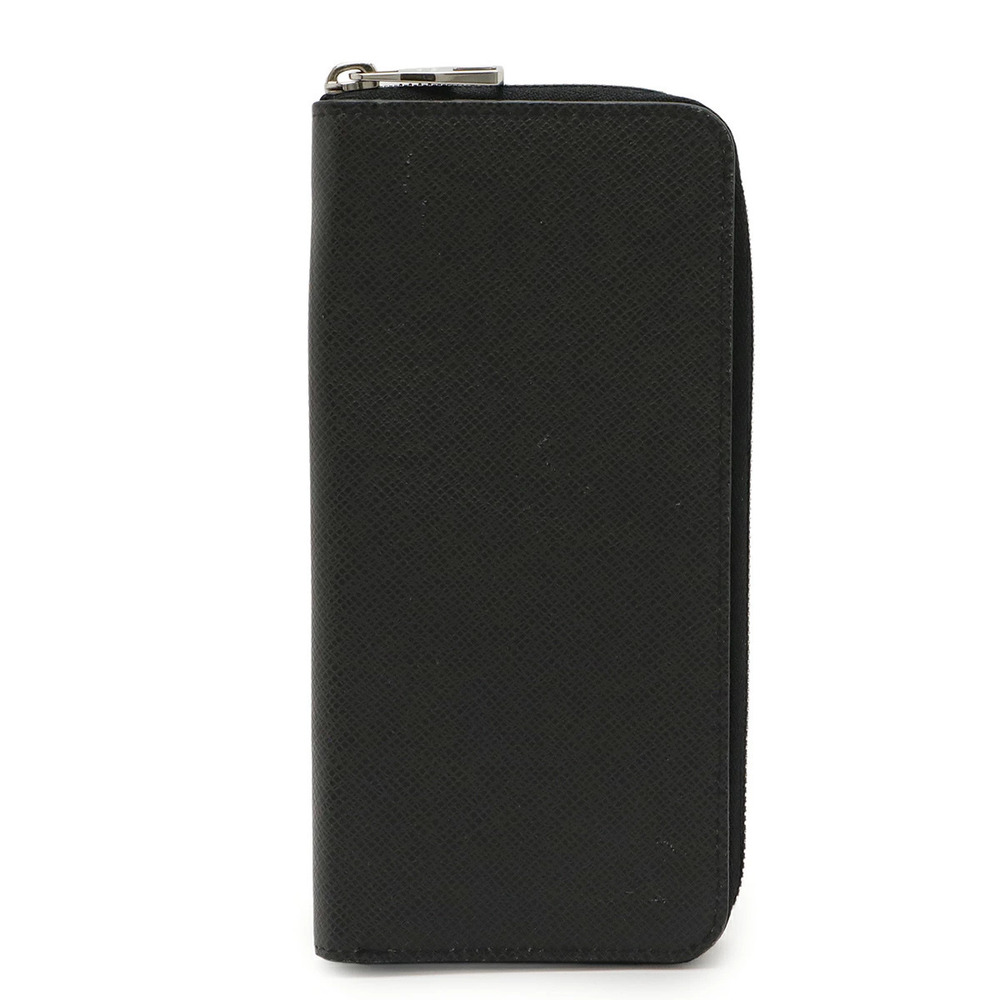 LOUIS VUITTON Taiga Zippy Wallet Vertical Round Zipper Long Noir Black